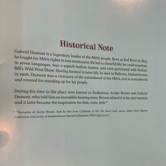 Métis history book: Ride, Gabe, Ride Book by Wilfred Burton - Picture 6 of 13